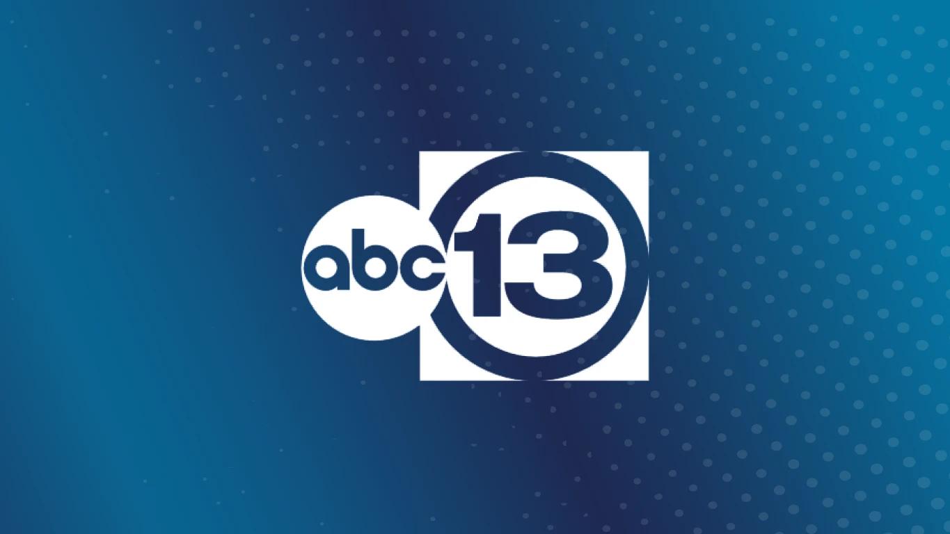 White abc 13 logo on blue background