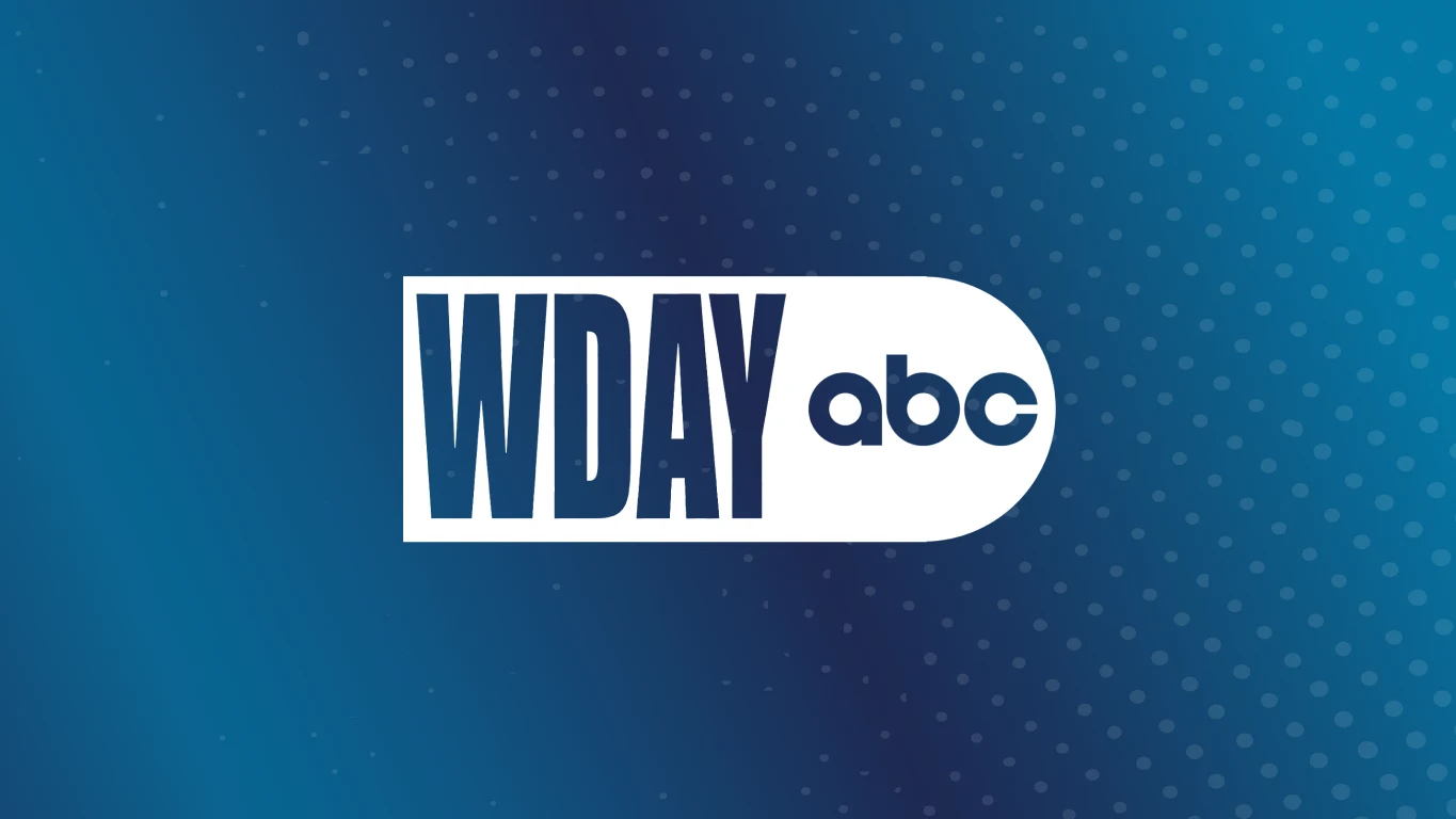 White WDAY abc Logo on blue background