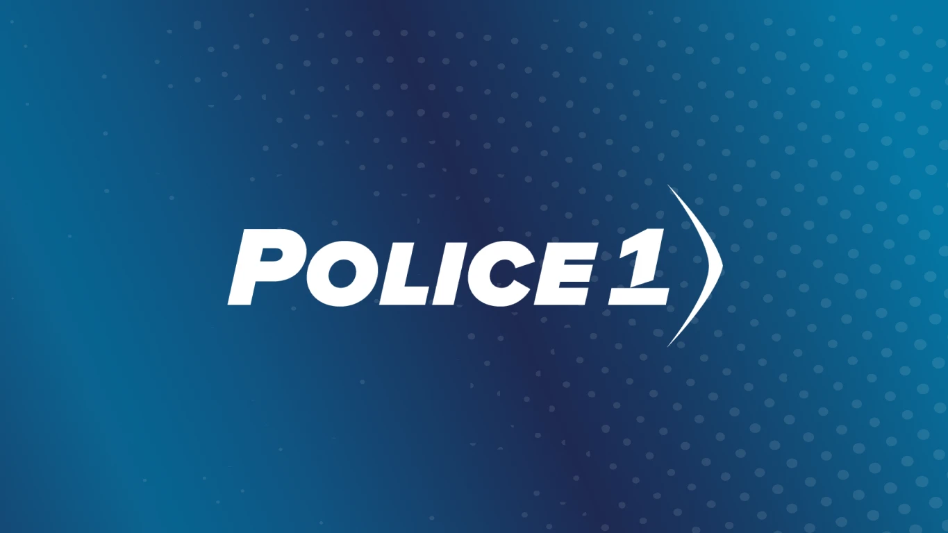 White Police1 Logo on blue background